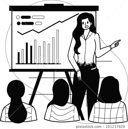 Women Entrepreneurs and Conferences illustration in doodle style Women Entrepreneurs and Conferences illustration in doodle style 101217820