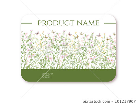 Wild flowers and butterflies Vector illustration. 101217907