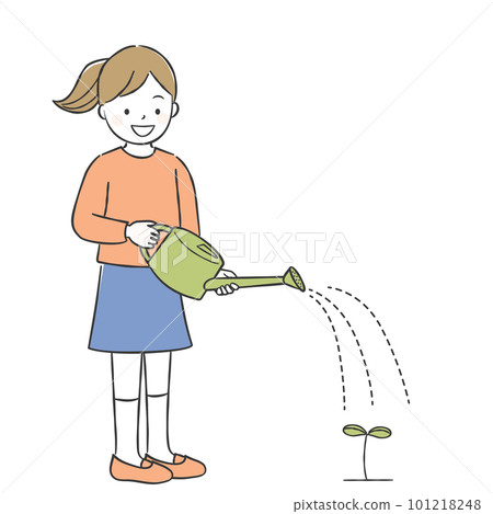 女孩在做澆水 101218248