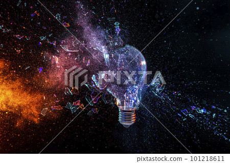 explosion of a glass bulb explosion of a glass bulb 101218611
