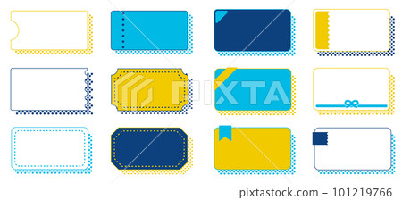 帶點陰影的簡單優惠券、門票、禮券和折扣券的框架插圖素材集 101219766