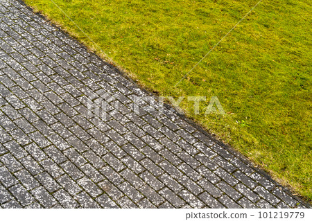 Abstract background with sidewalk and green grass Abstract background with sidewalk and green grass 101219779