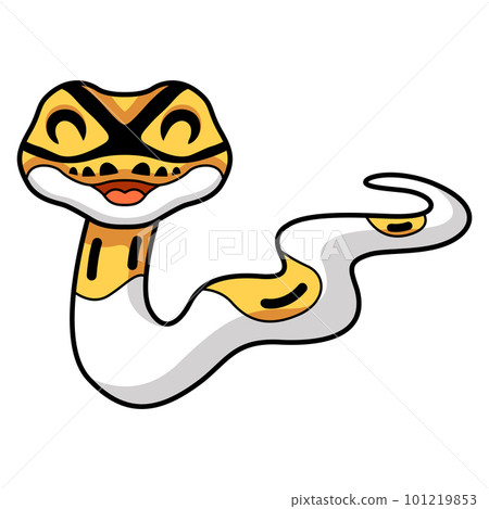 Cute albino pied ball python cartoon 101219853