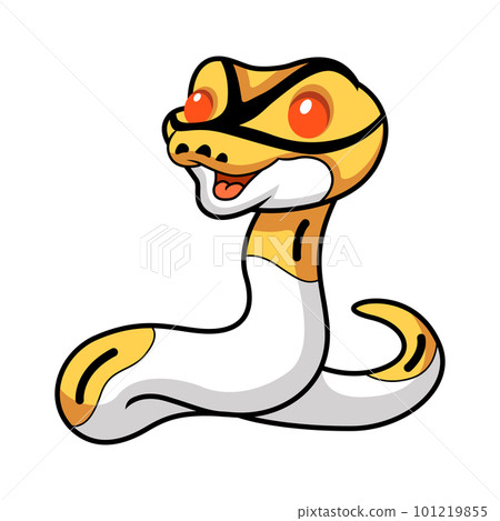 Cute albino pied ball python cartoon 101219855