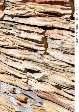 Yellow masonry on the wall closeup background Yellow masonry on the wall closeup background 101219906
