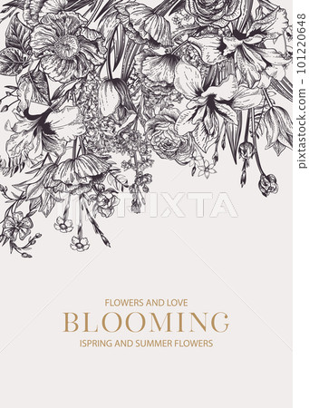 Wedding floral invitation card 101220648