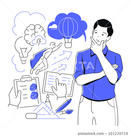 Career challenges - modern colorful line design style illustration 101220719