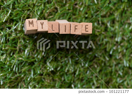 Blocks arranged in the order of "MY LIFE" 101221177