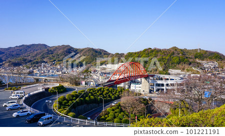Ondo-no-Seto under clear skies Ondo Ohashi Bridge across the sea (Kure City, Hiroshima Prefecture) 101221191