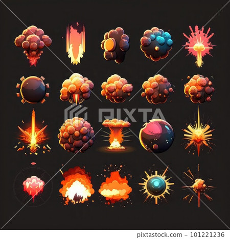 effect game bomb explosion ai generated - Stock Illustration [101221236 ...