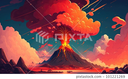 volcano eruption with lava ai generated volcano eruption with lava ai generated 101221269