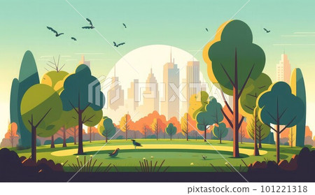 city park green trees ai generated 101221318