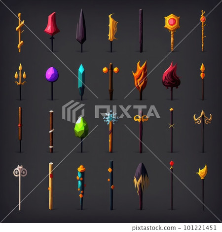fantasy game magic walk stick ai generated 101221451