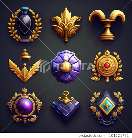 icon game medal achievement 2d ai generated 101221721