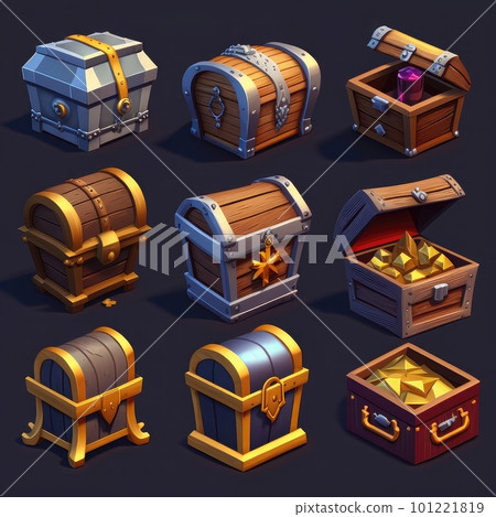 old game treasure chest ai generated 101221819