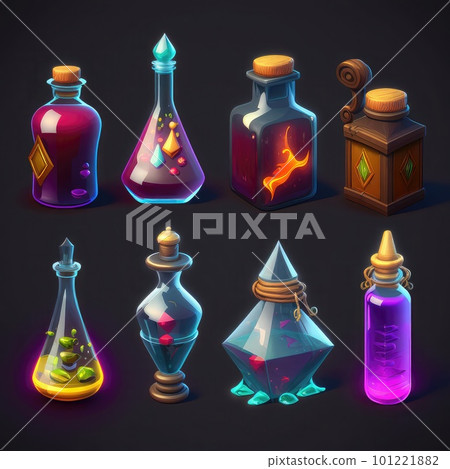 love potion bottle video game ai generated 101221882