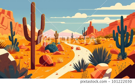 desert landscape road ai generated 101222030