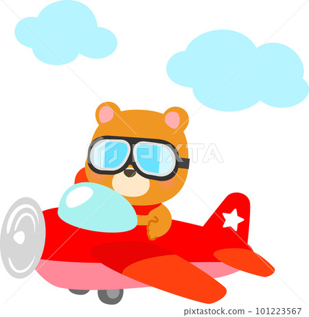 熊飛行員在飛機上飛行 熊飛行員在飛機上飛行 101223567