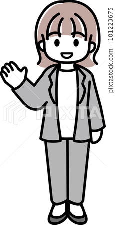 Illustration 1 that a female office worker explains Illustration 1 that a female office worker explains 101223675