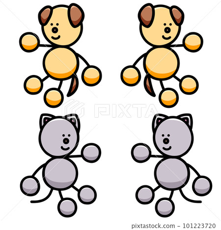坐著的狗和貓的插圖集 坐著的狗和貓的插圖集 101223720