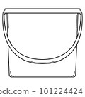Hand drawn bucket for working in the garden and at home. Water transfer container. Outline. Sketch. Vector. 101224424