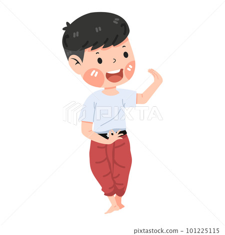 Cartoon man student Thai Dance 101225115