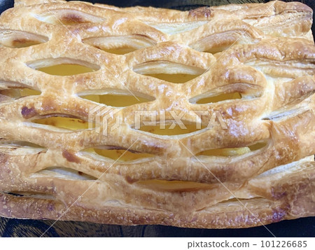 Apple pie on a black plate photo material Apple pie on a black plate photo material 101226685
