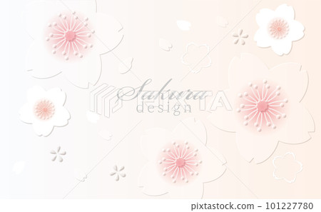 柔和的櫻花背景插圖浮雕 柔和的櫻花背景插圖浮雕 101227780