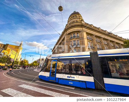 Amsterdam city centre with the tram near central station, Netherlands Amsterdam city centre with the tram near central station, Netherlands 101227984