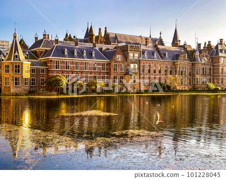 View of The Binnenhof building at sunset in The Hague, Netherlands View of The Binnenhof building at sunset in The Hague, Netherlands 101228045