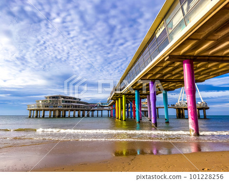 Scheveningen Strand, The Pier beach and promenade in The Hague, Netherlands Scheveningen Strand, The Pier beach and promenade in The Hague, Netherlands 101228256