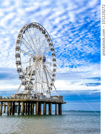 Scheveningen Strand, The Pier beach and promenade in The Hague, Netherlands 101228272