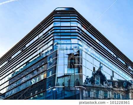 Grand Hotel Dieu courtyard and garden in Lyon, France 101228361