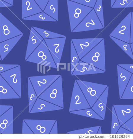 D8 D10 D12 D20 Dice for Board games seamless pattern, RPG dice set for table game vector D8 D10 D12 D20 Dice for Board games seamless pattern, RPG dice set for table game vector 101229264
