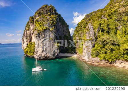 Aerial view of Koh Kai chicken island and Ko Khom in Krabi, Thailand 101229290