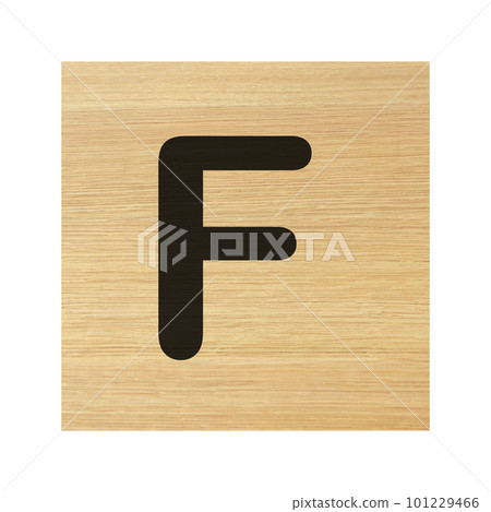 Capital F wood block on white with clipping path Capital F wood block on white with clipping path 101229466