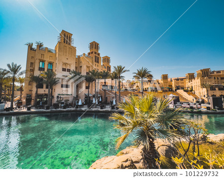 Souk Madinat Jumeirah in Dubai, traditional arabian bazaar market, UAE Souk Madinat Jumeirah in Dubai, traditional arabian bazaar market, UAE 101229732