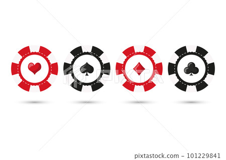 Casino chips for poker or roulette. Elements for logo, website or background. Casino icons, vector 101229841