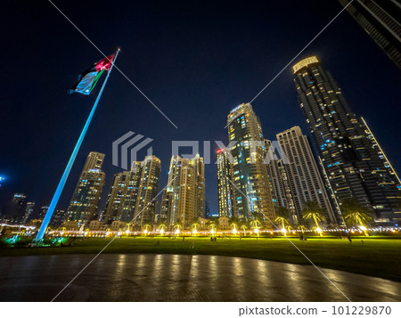 View of Burj Park surrounded by skyscrapers in Downtown Dubai, United Arab Emirates View of Burj Park surrounded by skyscrapers in Downtown Dubai, United Arab Emirates 101229870