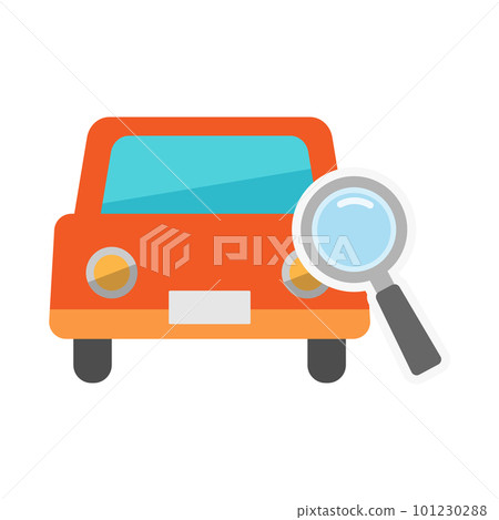 car seen through a magnifying glass car seen through a magnifying glass 101230288