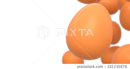 Group of flying farm raw organic brown chicken eggs flying on white background 101230878