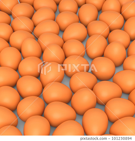 Many farm raw organic brown chicken eggs background from local market 101230894