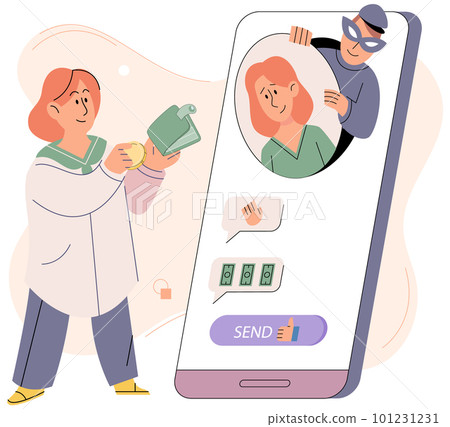 Internet hacker stealing money cybercrime from smartphone payment app. Cyber crime, hacker attack 101231231