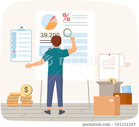 Business man analyzing financial balance graph, wealth investment, personal or corporate budget Business man analyzing financial balance graph, wealth investment, personal or corporate budget 101231297
