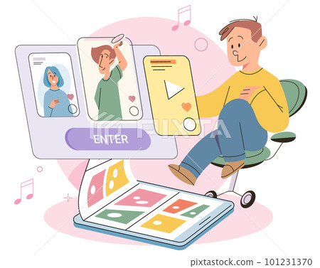 Child talking to parents via video call. Phone dialogue. Talking people male and female conversation Child talking to parents via video call. Phone dialogue. Talking people male and female conversation 101231370