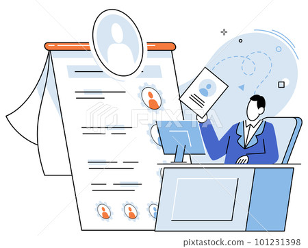 Select candidates for work or study, employer selects applicant. HR department, headhunter job 101231398