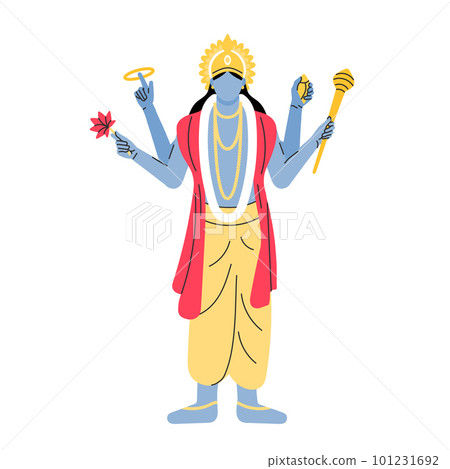 indian god lord vishnu. ethnic deity of Hinduism mythology. vector illustration design indian god lord vishnu. ethnic deity of Hinduism mythology. vector illustration design 101231692