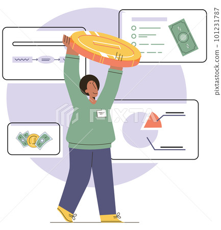 Financial investment trade. Manage money through your mobile phone, accounting applications Financial investment trade. Manage money through your mobile phone, accounting applications 101231787