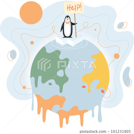 Global warming climate changes concept. environmental disaster threat to nature and animals Global warming climate changes concept. environmental disaster threat to nature and animals 101231805
