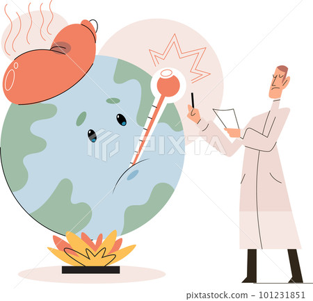 Global warming concept. Scientist studies rising temperatures on planet Earth, environmental tests 101231851